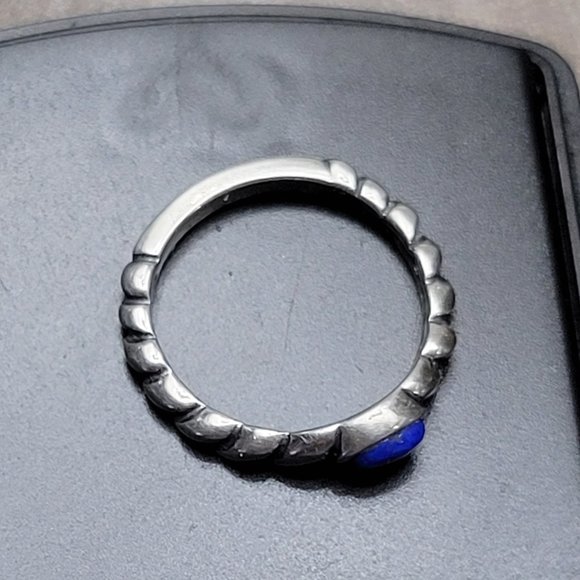 Promise Lapis Lazuli December Birthstone Ring 925 SIZE 6 STERLING - Picture 3 of 8
